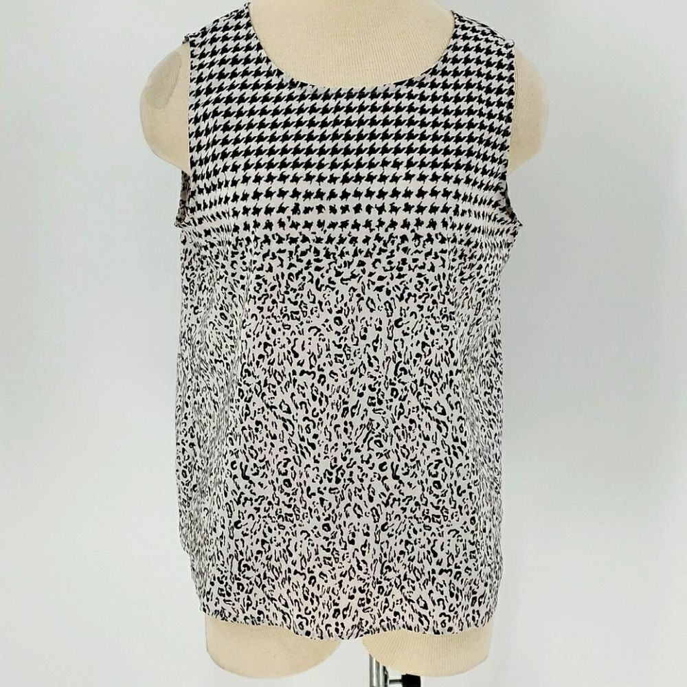 Talbots, Sleevless blouse, classic Black/white M classic Black And‎ white.